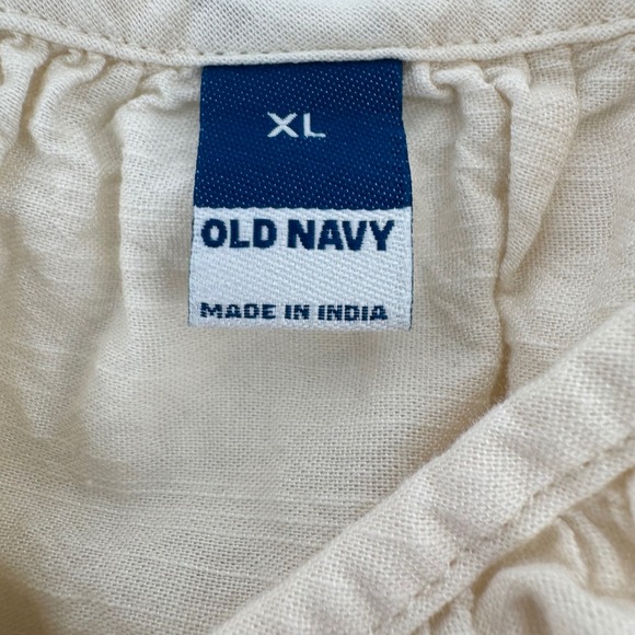 Old Navy Womens XL Ruffled Strap Smocked Waist Eyelet Dress Cream Coquette - Picture 7 of 10